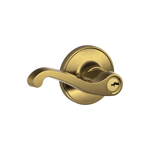 Schlage Residential J54 Lasalle Keyed Entry Lever Lock Function, Antique, Satin Brass Blackened