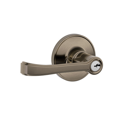 Schlage Residential J54 Torino Keyed Entry Lever Lock Function, Antique, Satin Nickel Blackened