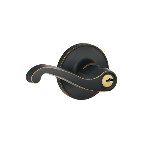 Schlage Residential J54 Lasalle Keyed Entry Lever Lock Function, Aged Bronze