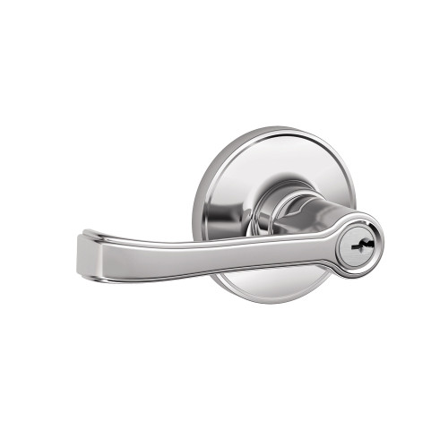 Schlage Residential J54 Torino Keyed Entry Lever Lock Function, Bright Polished Chrome