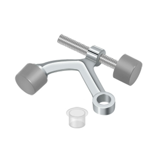 Deltana Hinge Pin Door Stop, Mounted, Solid Brass, Bright Polished Chrome