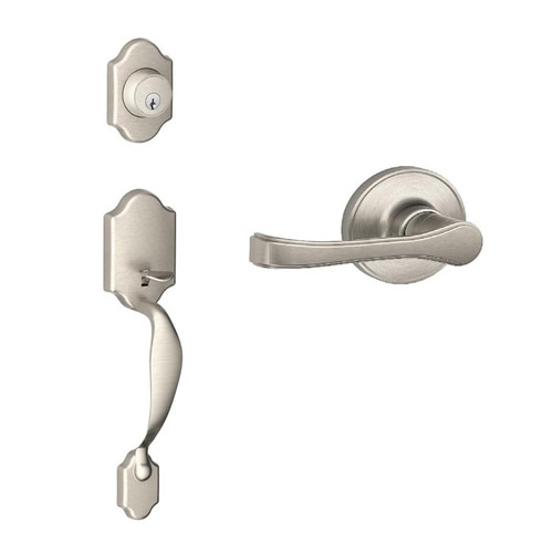 Schlage Residential Jh60 Vis Pack Handleset/Entrance Lock Ual Ed, Entrance Handleset, Paris Exterior, Stratus Knob Interior, Satin Nickel