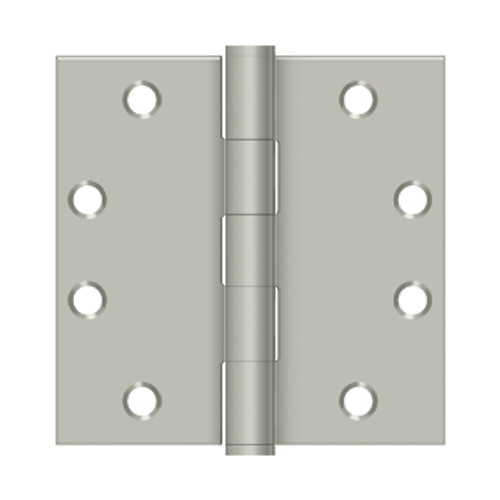 Deltana 4-1/2" X 4-1/2" Square Corner Hinge Residential Steel, .13 Thickness, Satin Nickel (Pair)