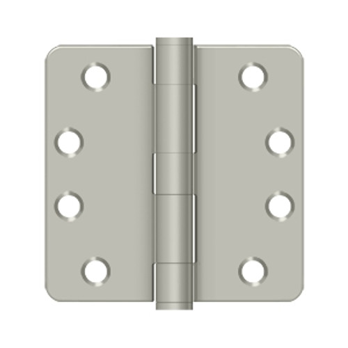 Deltana 4" X 4" X 1/4" Radius Corner Hinge Heavy Duty Steel, 1/ Round, .129 Thickness, Satin Nickel Deltana 4" X 4" X 1/4" Radius Corner Hinge Heavy Duty Steel, 1/ Round, .129 Thickness, Satin Nickel