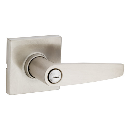 Safe Lock SL4000 Winston Privacy Lever, Turn Button Inside, Square Rose, Round Corner Adjustable Latch, Round Corner Strike, Satin Nickel