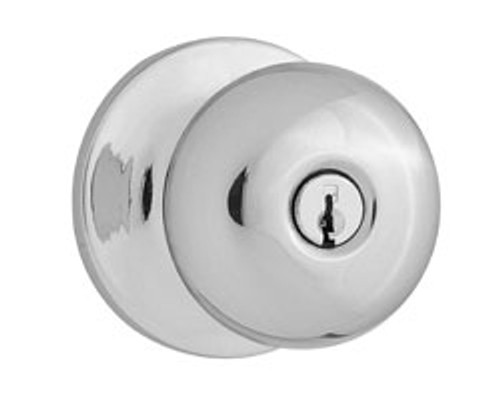 Safe Lock SK5000 Athens Keyed Entry Knob, Round Rose, Round Corner Adjustable Latch, Round Corner Strike, Keyed Alike in Groups of 3, Satin Nickel