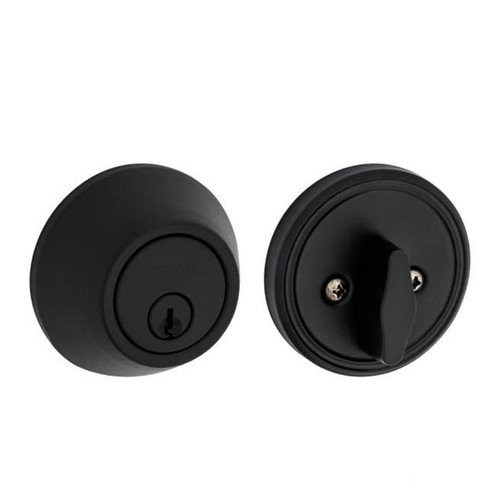 Safe Lock SD9100 Single Cylinder Deadbolt, Round Corner Adjustable Latch, Round Corner Strike, Matte Black