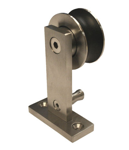 Orca Hardware Round Track Top Mount Hanger Only, Steel, Satin Stainless
