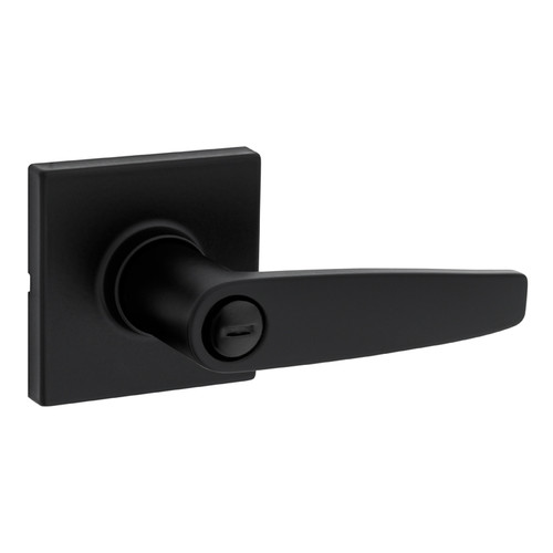 Safe Lock SL4000 Winston Privacy Lever, Turn Button Inside, Square Rose, Round Corner Adjustable Latch, Round Corner Strike, Matte Black