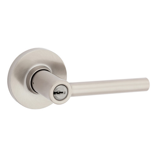 Safe Lock SL6000 Reminy Keyed Entry Lever, Turn Button Inside, Round Rose, Round Corner Adjustable Latch, Round Corner Strike, Keyed Alike in Groups of 5, Satin Nickel