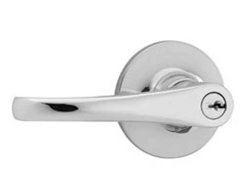 Safe Lock SL5000 Grapevine Keyed Entry Lever, Round Rose, Round Corner Adjustable Latch, Round Corner Strike, Satin Nickel