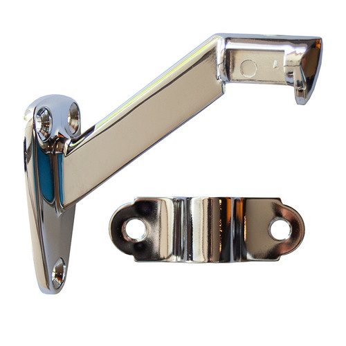 Orca Hardware Hd Handrail Bracket Heavy Duty, Zinc Alloy, Bright Polished Chrome Orca Hardware Hd Handrail Bracket Heavy Duty, Zinc Alloy, Bright Polished Chrome