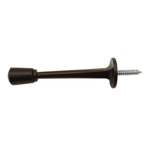 Orca Hardware Hd Rigid Door Stop With Black Tip Regular Duty, Brass, 3" Length, Oil Rubbed Dark Bronze