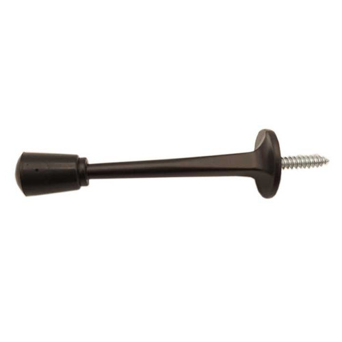 Orca Hardware Hd Rigid Door Stop With Black Tip Regular Duty, Brass, 3" Length, Matte Black