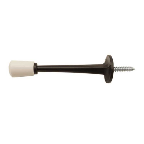 Orca Hardware Hd Rigid Door Stop With White Tip Regular Duty, Brass, 3" Length, Oil Rubbed Dark Bronze