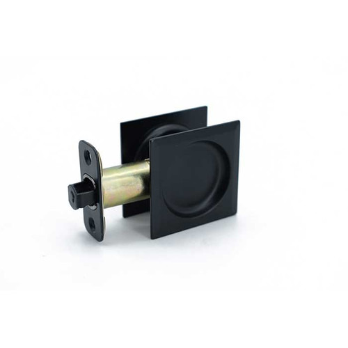 Orca Hardware Pocket Door Latch Lock, Square, Passage Function, Matte Black