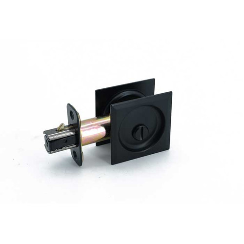 Orca Hardware Pocket Door Lock, Square, Privacy Function, Matte Black