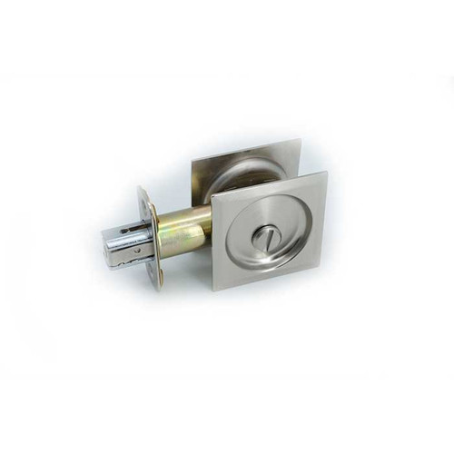 Orca Hardware Pocket Door Lock, Square, Privacy Function, Satin Nickel