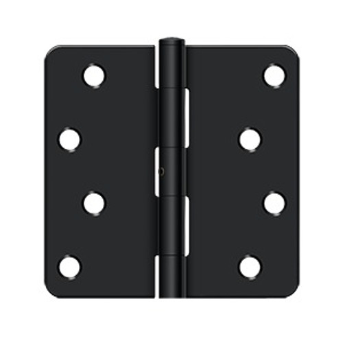 Deltana 4" X 4" X 1/4" Radius Corner Hinge Residential Steel, 1/, .085 Thickness, Nrp, Paint, Black Painted (Pair)