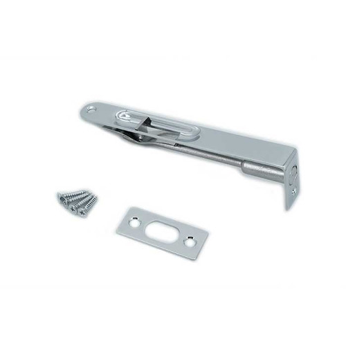 Orca Hardware Flush Bolt, Radius Corner, 6 Inch, Bright Polished Chrome