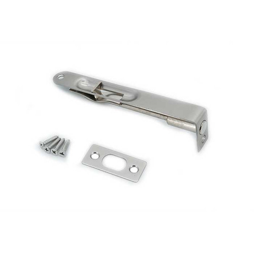 Orca Hardware Flush Bolt, Radius Corner, 6 Inch, Satin Nickel