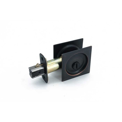 Orca Hardware Pocket Door Lock, Square, Privacy Function, Oil Rubbed Dark Bronze