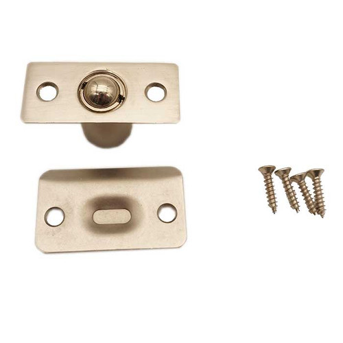 Orca Hardware Square Corner Ball Catch With Radius Strike Cabinet, Satin Nickel