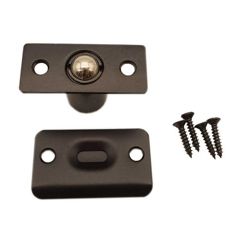 Orca Hardware Square Corner Ball Catch With Radius Strike Cabinet, Oil Rubbed Dark Bronze