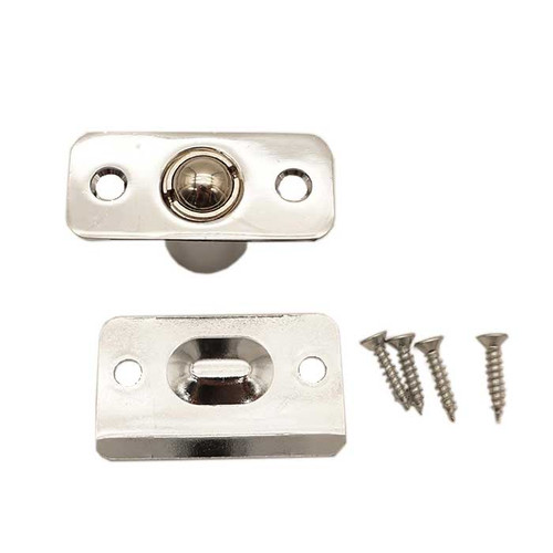 Orca Hardware Radius Corner Ball Catch With Radius Strike Cabinet, Bright Polished Chrome