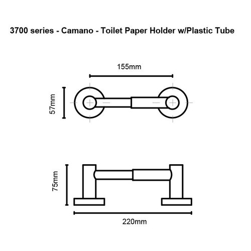 Orca Hardware Camano Toilet Paper Holder W/Plastic Tube With Plastic, Polished Chrome