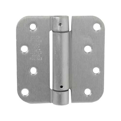 Orca Hardware Spring Steel Hinge 4" X 4" X 5/8" Radius Corner, Z Hole Pattern, White