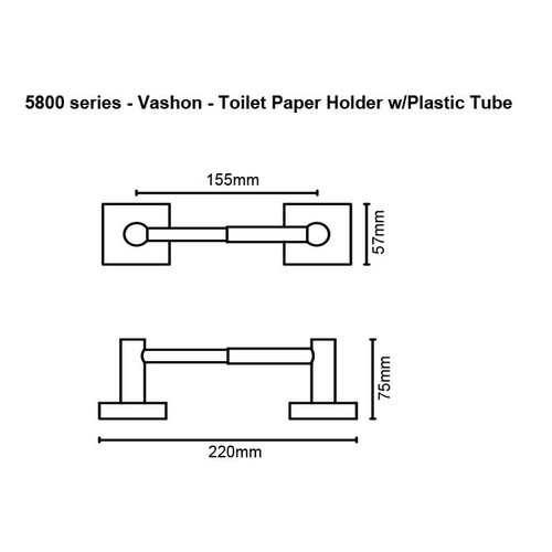 Orca Hardware Vashon Toilet Paper Holder W/Plastic Tube With Plastic, Matte Black
