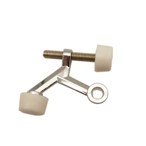 Orca Hardware Hinge Pin Door Stop, With White Tip, Zinc Alloy, Bright Polished Chrome