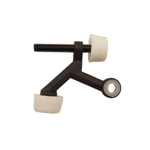 Orca Hardware Hinge Pin Door Stop, With White Tip, Zinc Alloy, Matte Black