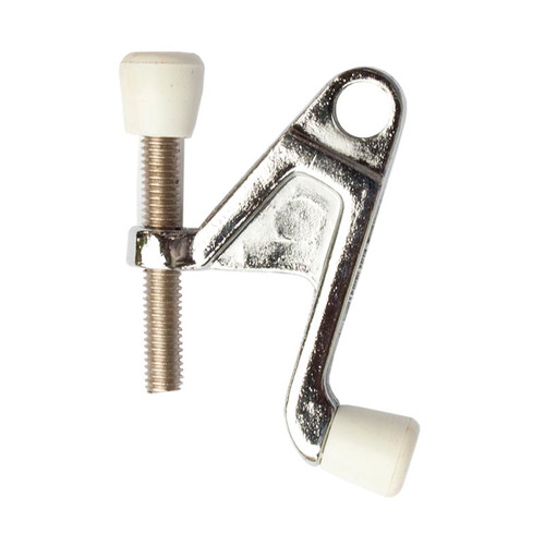 Orca Hardware Hd Hinge Pin Door Stop Heavy Duty, With White Tip, Zinc Alloy, Bright Polished Chrome