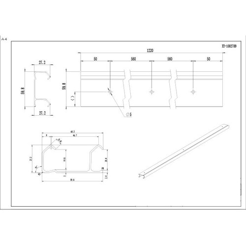 Orca Hardware Bypass Track Only 72", No Fascia, Milled Aluminum