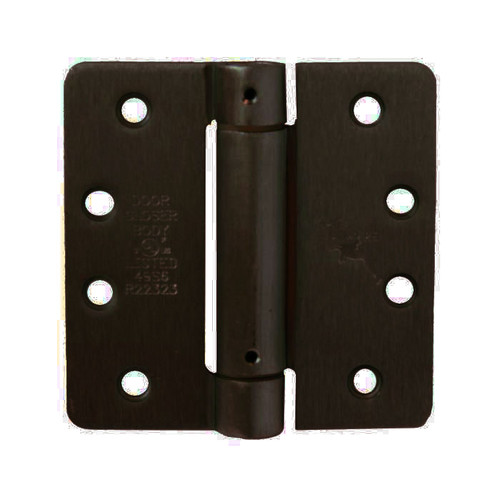 Orca Hardware Spring Steel Hinge 4" X 4" X 1/4" Radius Corner, /Us10B, Oil Rubbed Bronze