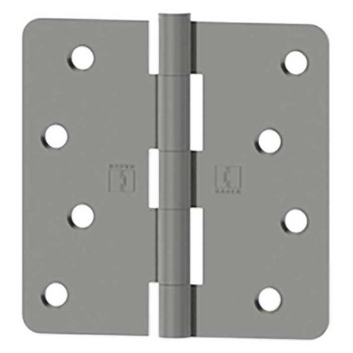 Hager Full Mortise Residential Hinge 1/4" Radius Corner Plain Bearing Steel 4" X 4", Satin Chrome