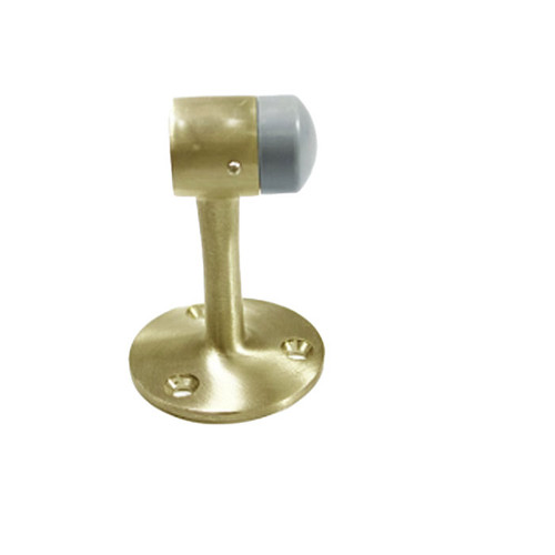 Orca Hardware Floor Mount Door Stop, 3-1/8" Height, Gray Rubber Tip, Satin Nickel