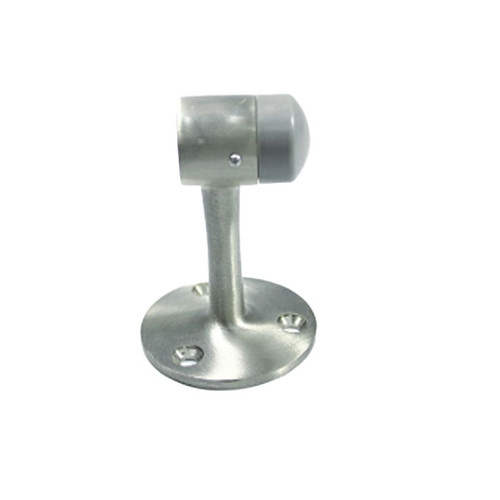 Orca Hardware Floor Mount Door Stop, 3-1/8" Eight, Gray Rubber Tip, Satin Chrome