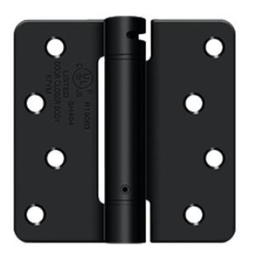 Orca Hardware Spring Steel Hinge 4" X 4" X 1/4" Radius Corner, Z Hole Pattern, Matte Black Orca Hardware Spring Steel Hinge 4" X 4" X 1/4" Radius Corner, Z Hole Pattern, Matte Black