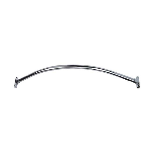 Orca Hardware Shower Curtain Rod With Holders Curved, 6' Length, Satin Stainless