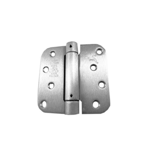 Orca Hardware Spring Steel Hinge 4" X 4" X 5/8" Radius Corner, Z Hole Pattern, Bright Polished Chrome