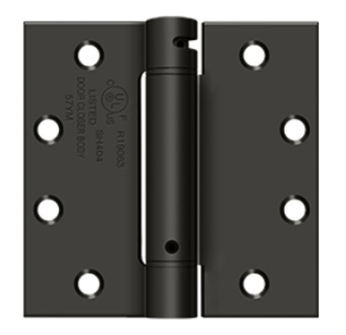 Orca Hardware Spring Steel Hinge 4-1/2" X 4-1/2" X Square Corner, /Us10B, Oil Rubbed Bronze