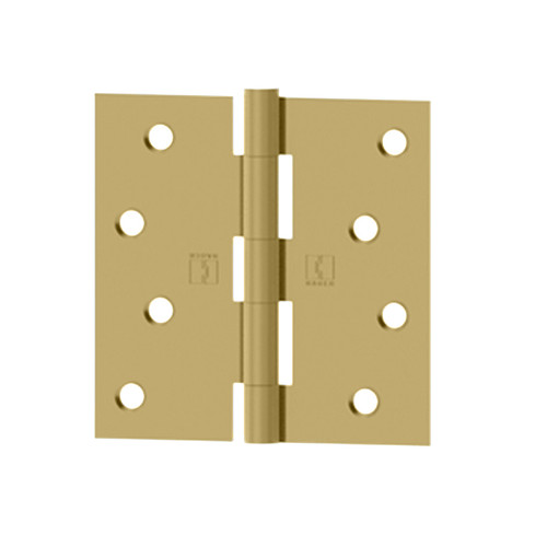 Hager Full Mortise Residential Hinge Square Corner Plain Bearing Steel 3-1/2" X 3-1/2", Bright Polished Brass