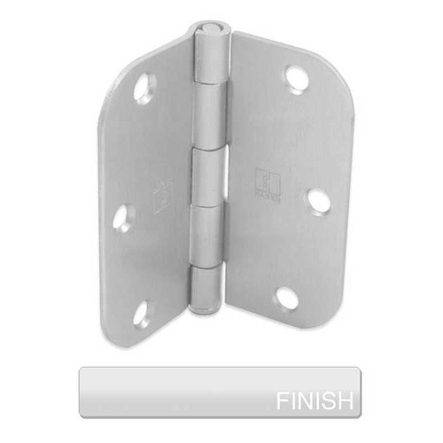 Hager Full Mortise Residential Hinge 5/8" Radius Corner Plain Bearing Steel 3-1/2" X 3-1/2", Bright Polished Chrome