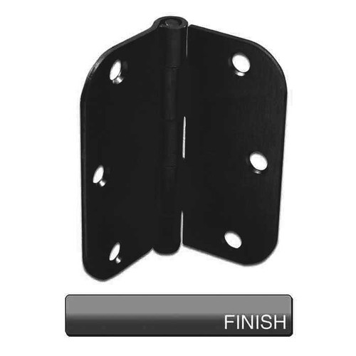 Hager Full Mortise Residential Hinge 5/8" Radius Corner Plain Bearing Steel 3-1/2" X 3-1/2", Black