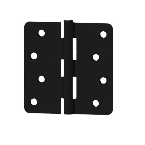 Hager Full Mortise Residential Hinge 1/4" Radius Corner Plain Bearing Steel 3-1/2" X 3-1/2", Black