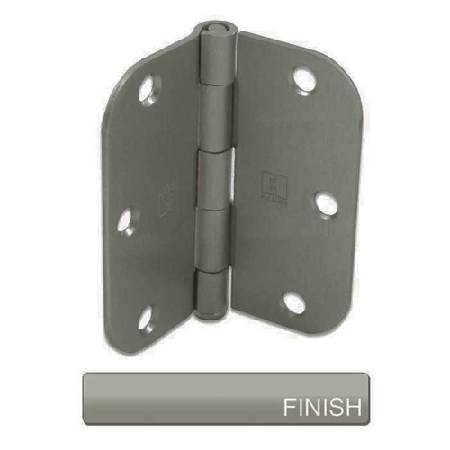 Hager Full Mortise Residential Hinge 5/8" Radius Corner Plain Bearing Steel 3-1/2" X 3-1/2", Satin Chrome