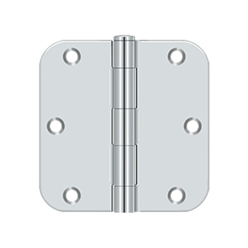 Deltana 3-1/2" X 3-1/2" X 5/8" Radius Corner Hinge Residential Steel, .085 Thickness, Bright Polished Chrome Deltana 3-1/2" X 3-1/2" X 5/8" Radius Corner Hinge Residential Steel, .085 Thickness, Bright Polished Chrome